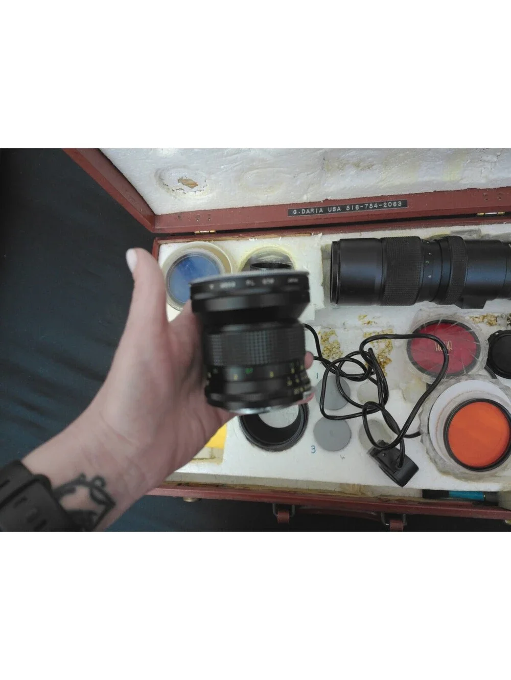 Tokina Vintage Camera Lens Lot 80-200mm Zoom 28mm Wide Angle Filters Hard Case